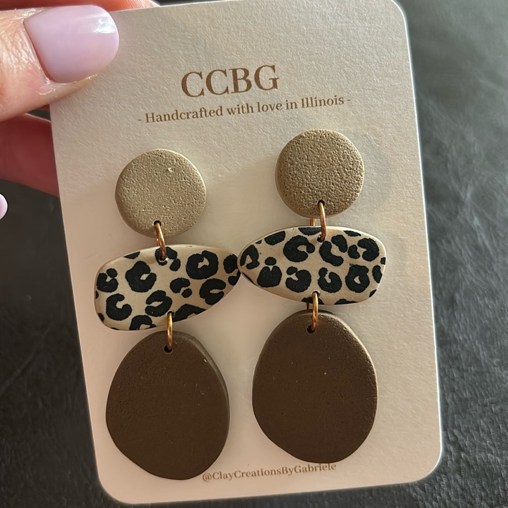 Leopard print earrings